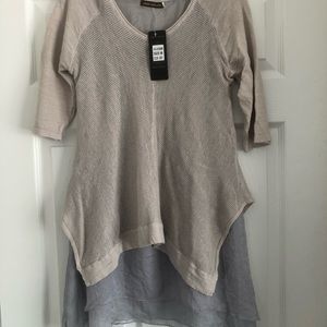 Layered 3/4 Sleeve Knit Tunic